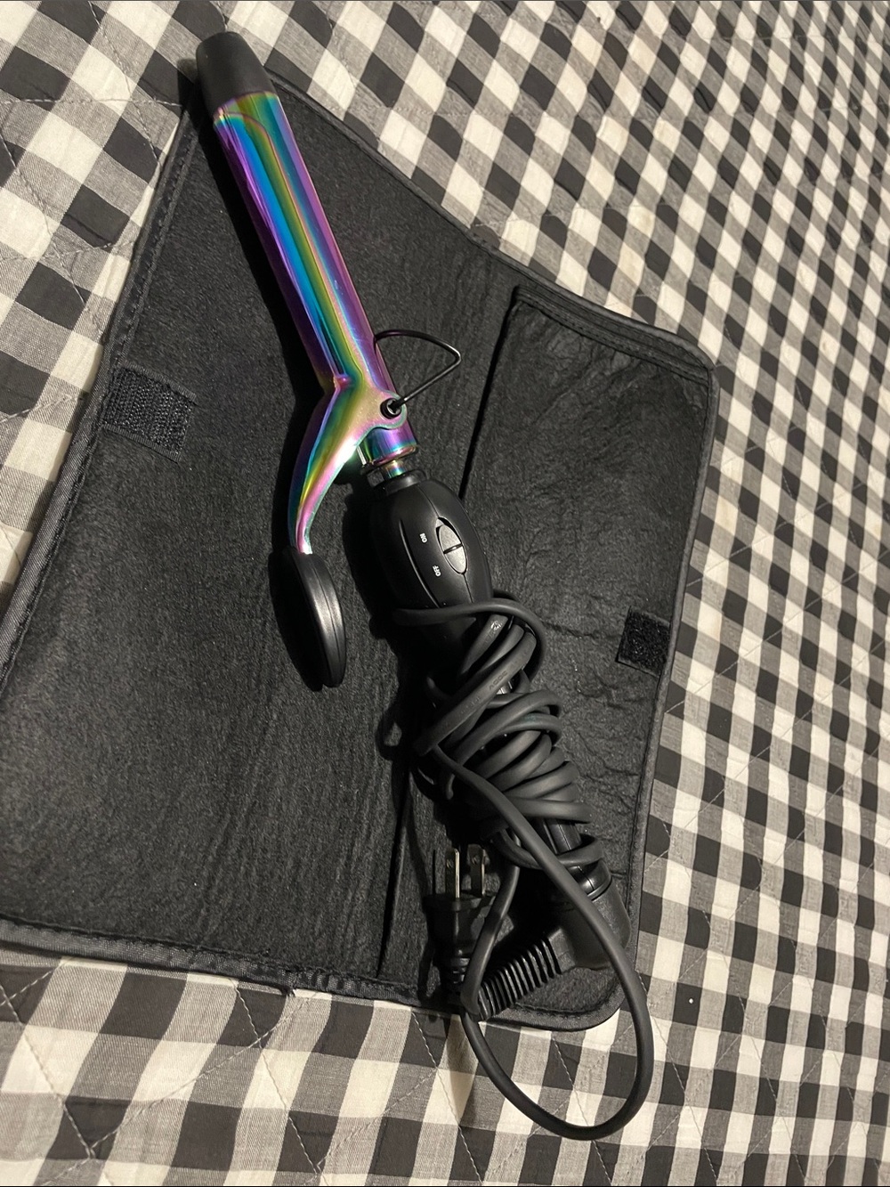 Iridescent Rainbow Curling Iron with Black Handle